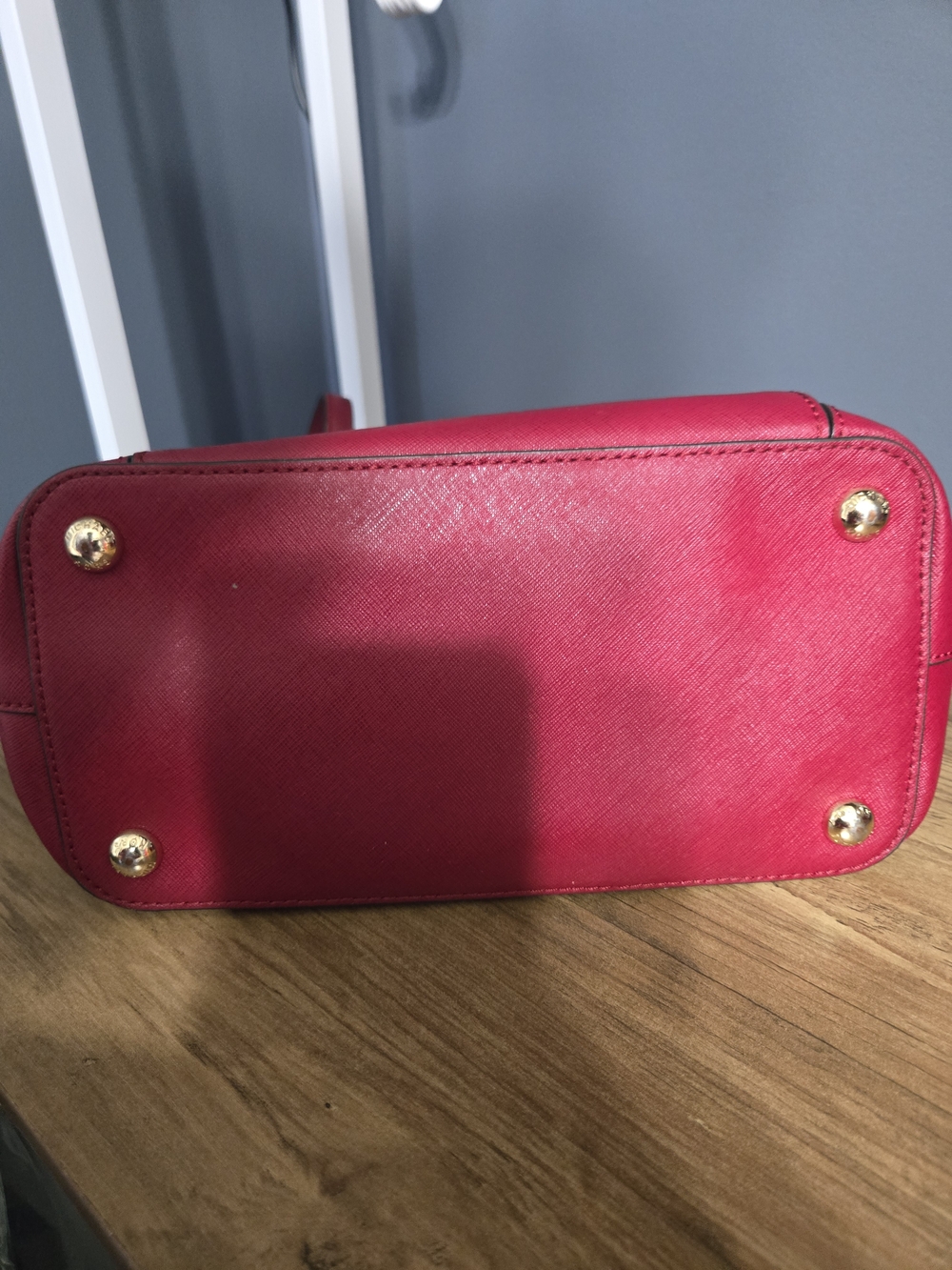 Michael Kors Dark Red Saffiano Large Pocket Tote Bag - Picture 2 of 10
